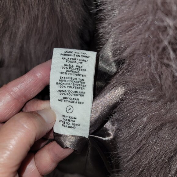 Avec Les Filles Faux Fur Vest, Portobello, Size Medium, Oversized - Picture 7 of 8